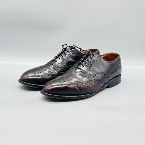 Allen Edmonds Shoes Mens 8 Brown Leather Wingtip Oxford Dress Brogue Classic main image 11